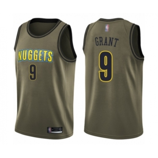 Youth Denver Nuggets #9 Jerami Grant Swingman Green Salute to Service Basketball Jersey - Ujersey