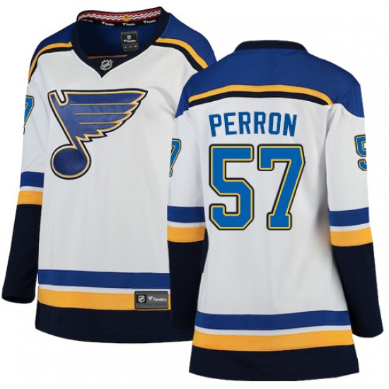 Women's St. Louis Blues #57 David Perron Fanatics Branded White Away Breakaway NHL Jersey - Ujersey