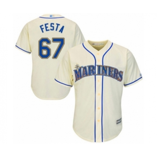 Youth Seattle Mariners #67 Matt Festa Authentic Cream Alternate Cool Base Baseball Player Jersey - Ujersey
