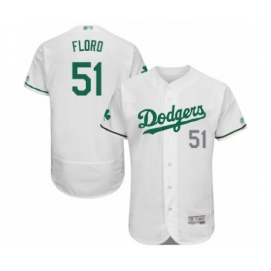 Men's Los Angeles Dodgers #51 Dylan Floro White Celtic Flexbase Authentic Collection Baseball Player Jersey - Ujersey