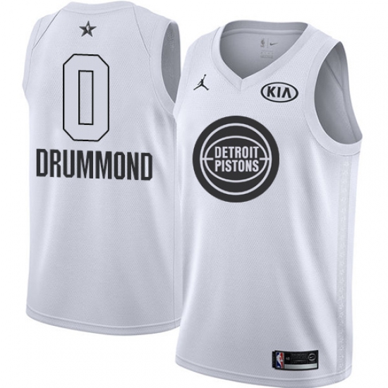 Men's Nike Detroit Pistons #0 Andre Drummond Swingman White 2018 All-Star Game NBA Jersey - Ujersey
