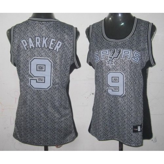 Women's Adidas San Antonio Spurs #9 Tony Parker Authentic Grey Static Fashion NBA Jersey - Ujersey