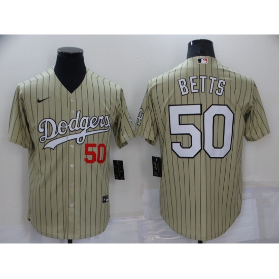 Men's Nike Los Angeles Dodgers #50 Mookie Betts Camo Stripes Authentic Jersey