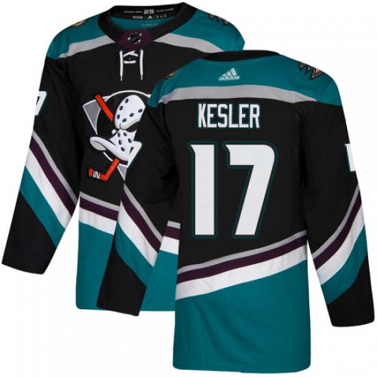Men's Adidas Anaheim Ducks #17 Ryan Kesler Authentic Black Teal Third NHL Jersey - Ujersey