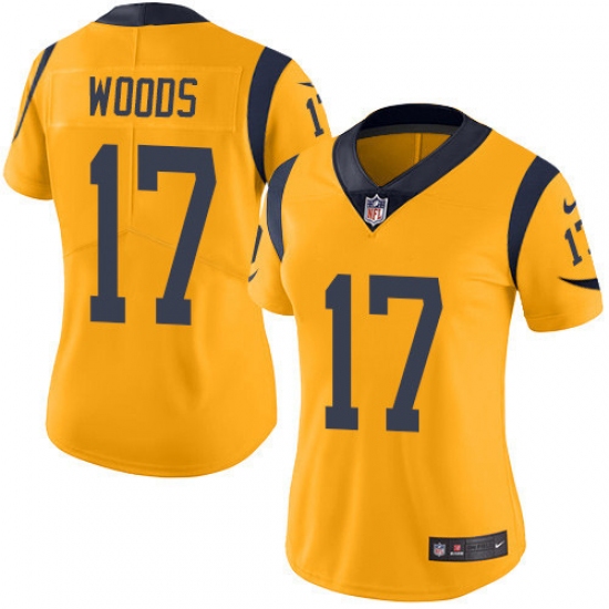 Women's Nike Los Angeles Rams #17 Robert Woods Limited Gold Rush Vapor Untouchable NFL Jersey - Ujersey