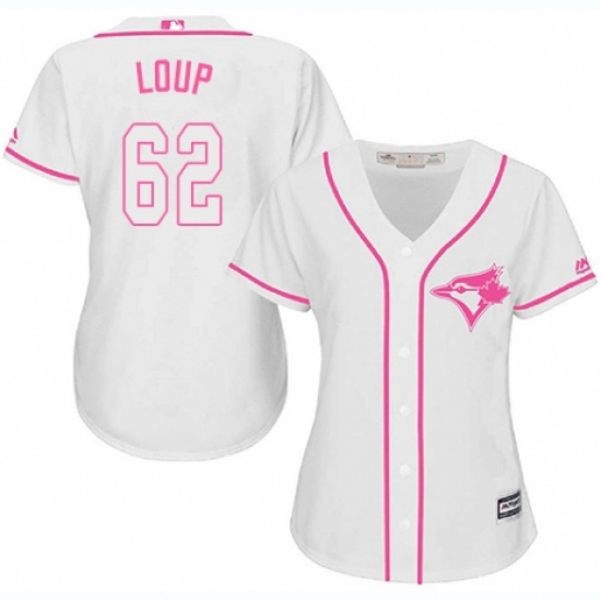 Women's Majestic Toronto Blue Jays #62 Aaron Loup Authentic White Fashion Cool Base MLB Jersey - Ujersey