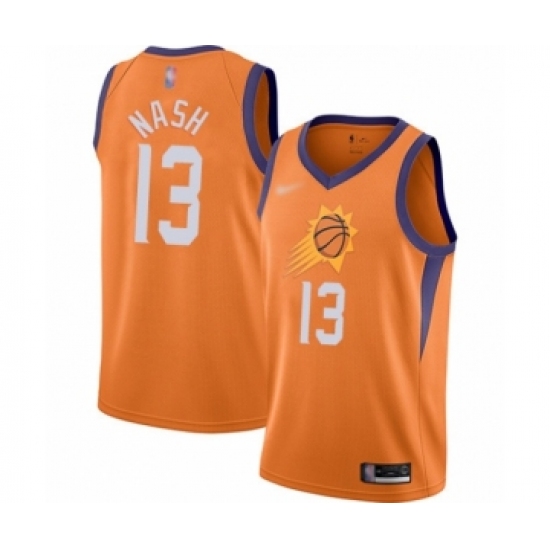 Men's Phoenix Suns #13 Steve Nash Authentic Orange Finished Basketball Jersey - Statement Edition - Ujersey