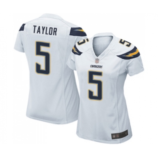 Women's Los Angeles Chargers #5 Tyrod Taylor Game White Football Jersey - Ujersey