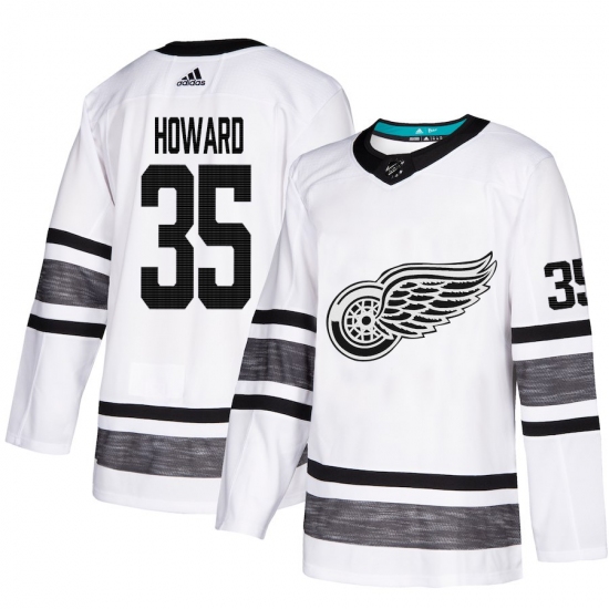 Men's Adidas Detroit Red Wings #35 Jimmy Howard White 2019 All-Star Game Parley Authentic Stitched NHL Jersey - Ujersey