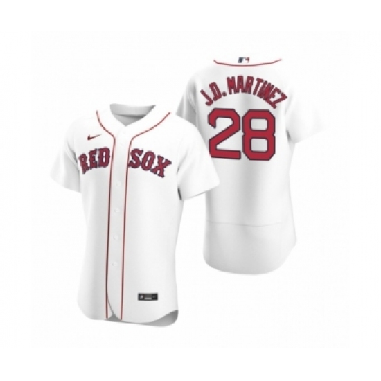 Men's Boston Red Sox #28 J.D. Martinez Nike White Authentic 2020 Home Jersey - Ujersey