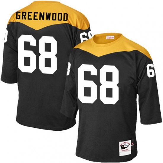 Men's Mitchell and Ness Pittsburgh Steelers #68 L.C. Greenwood Elite Black 1967 Home Throwback NFL Jersey - Ujersey