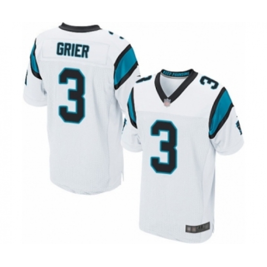 Men's Carolina Panthers #3 Will Grier Elite White Football Jersey - Ujersey