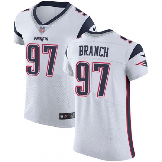 Men's Nike New England Patriots #97 Alan Branch White Vapor Untouchable Elite Player NFL Jersey - Ujersey