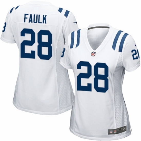 Women's Nike Indianapolis Colts #28 Marshall Faulk Game White NFL Jersey - Ujersey