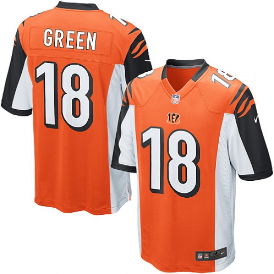 Men's Nike Cincinnati Bengals #18 A.J. Green Game Orange Alternate NFL Jersey