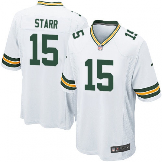 Men's Nike Green Bay Packers #15 Bart Starr Game White NFL Jersey - Ujersey