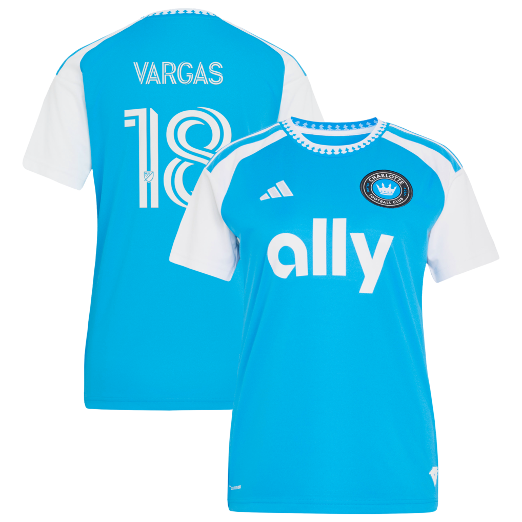Women's Charlotte FC Kerwin Vargas adidas Blue 2026 Carolina Kit: Crowns Up Replica Jersey - Ujersey