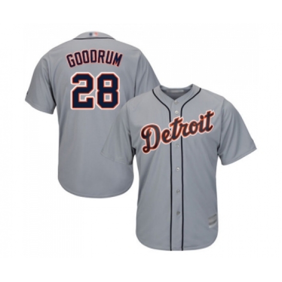 Youth Detroit Tigers #28 Niko Goodrum Replica Grey Road Cool Base Baseball Jersey - Ujersey
