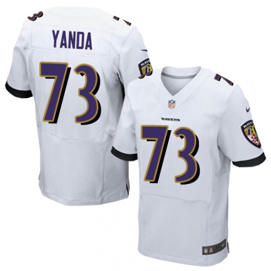 Men's Nike Baltimore Ravens #73 Marshal Yanda Elite White NFL Jersey - Ujersey