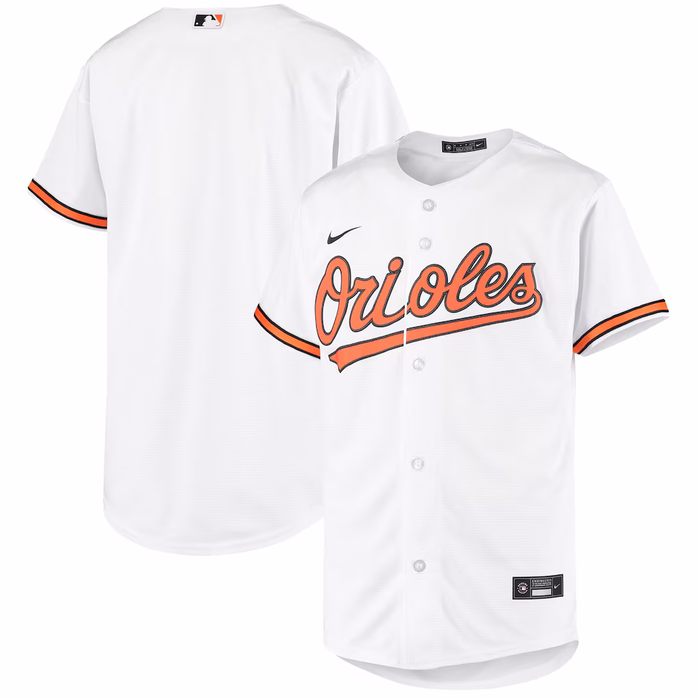 Youth Baltimore Orioles Nike White Home Replica Team Jersey - ujerseystore