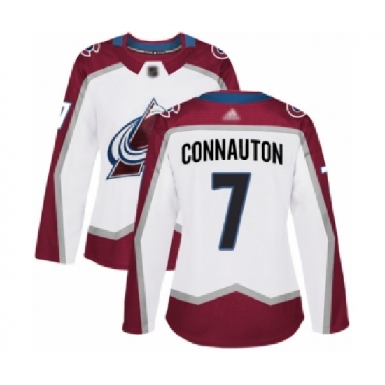 Women's Colorado Avalanche #7 Kevin Connauton Authentic White Away Hockey Jersey - Ujersey