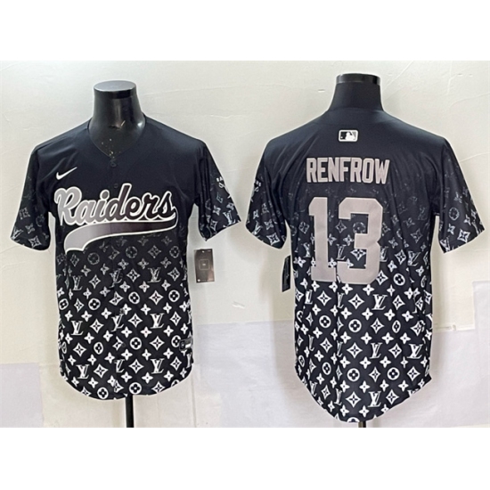 Men's Las Vegas Raiders #13 Hunter Renfrow Black Limited Stitched Baseball Jersey - Ujersey