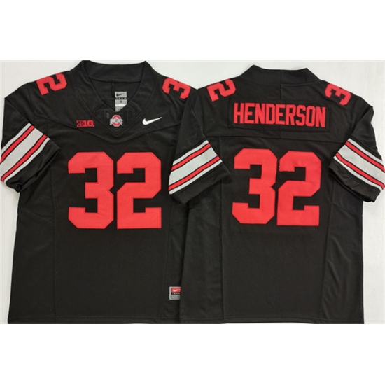 Men's Ohio State Buckeyes #32 TreVeyon Henderson Black 2025 F.U.S.E. Limited Stitched Jersey - Ujersey