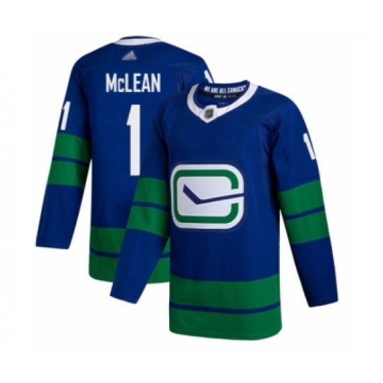 Men's Vancouver Canucks #1 Kirk Mclean Authentic Royal Blue Alternate Hockey Jersey - Ujersey