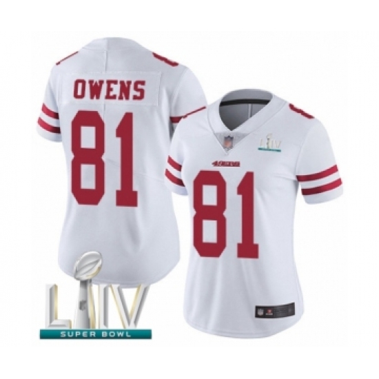 Women's San Francisco 49ers #81 Terrell Owens White Vapor Untouchable Limited Player Super Bowl LIV Bound Football Jersey - Ujersey
