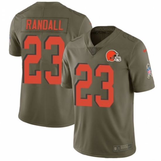 Youth Nike Cleveland Browns #23 Damarious Randall Limited Olive 2017 Salute to Service NFL Jersey - Ujersey