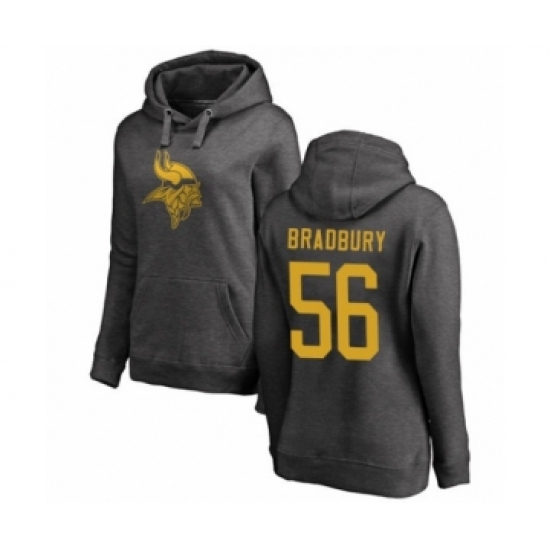 Football Women's Minnesota Vikings #56 Garrett Bradbury Ash One Color Pullover Hoodie - Ujersey