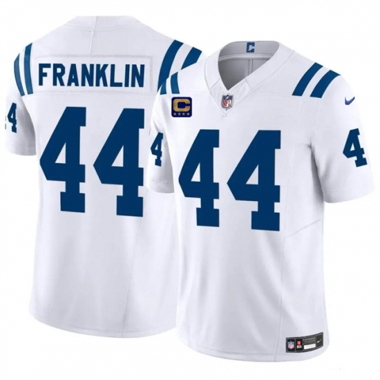 Men's Indianapolis Colts #44 Zaire Franklin White 2024 F.U.S.E. With 4-Star C Vapor Limited Stitched Football Jersey - Ujersey