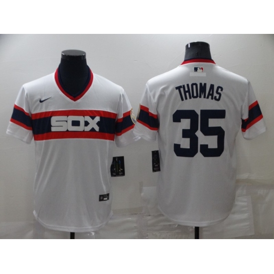 Men's Chicago White Sox #35 Frank Thomas White Nike Throwback Jersey - Ujersey