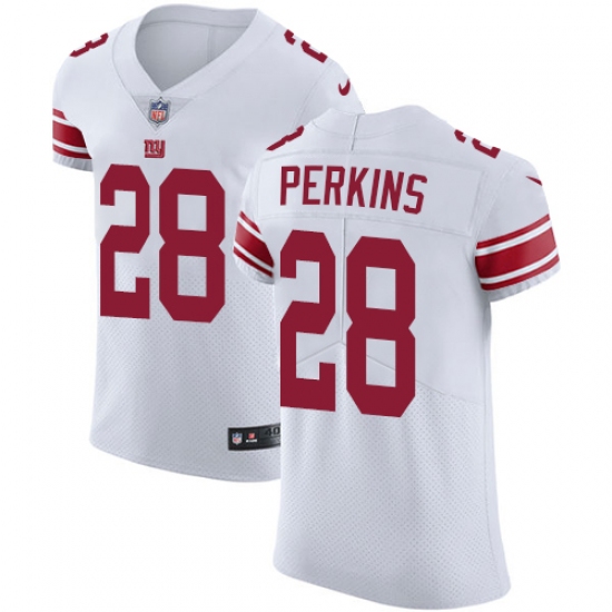 Men's Nike New York Giants #28 Paul Perkins White Vapor Untouchable Elite Player NFL Jersey - Ujersey