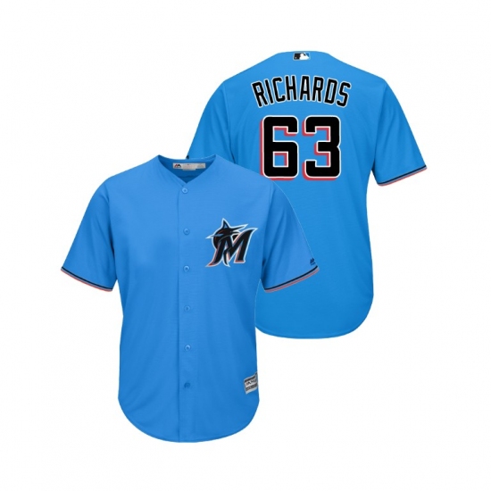 Men's Nike Miami Marlins #63 Trevor Richards Blue Alternate 2019 Cool Base Stitched MLB Jersey - Ujersey