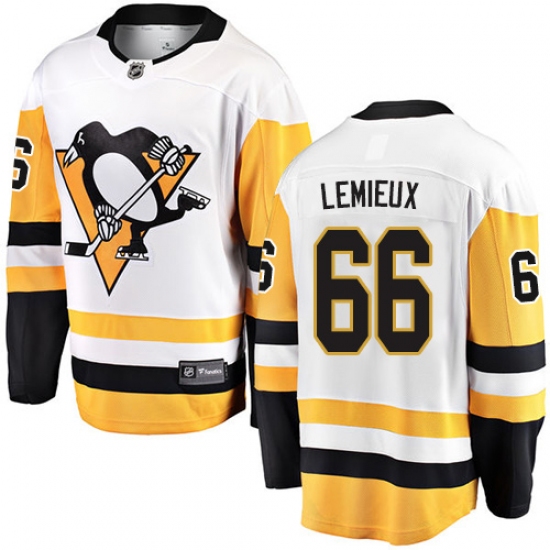 Men's Pittsburgh Penguins #66 Mario Lemieux Fanatics Branded White Away Breakaway NHL Jersey - Ujersey