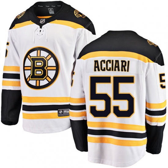 Men's Boston Bruins #55 Noel Acciari Authentic White Away Fanatics Branded Breakaway NHL Jersey - Ujersey