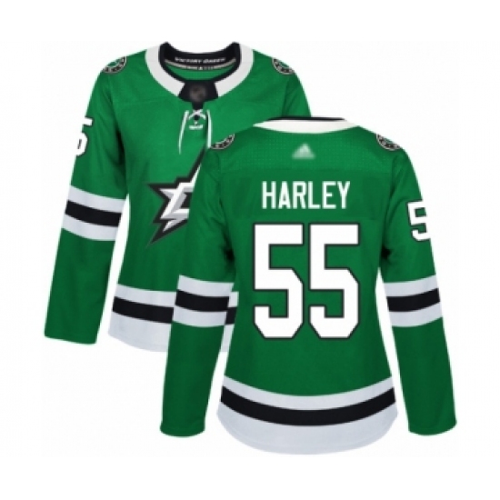 Women's Dallas Stars #55 Thomas Harley Authentic Green Home Hockey Jersey - Ujersey
