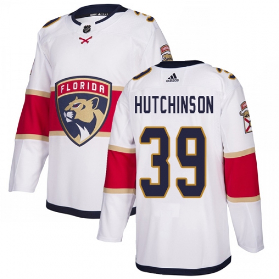 Youth Adidas Florida Panthers #39 Michael Hutchinson Authentic White Away NHL Jersey - Ujersey