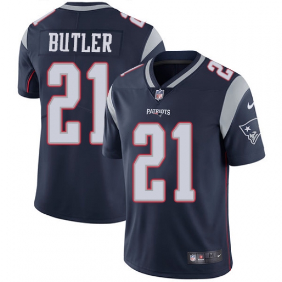 Men's Nike New England Patriots #21 Malcolm Butler Navy Blue Team Color Vapor Untouchable Limited Player NFL Jersey - Ujersey