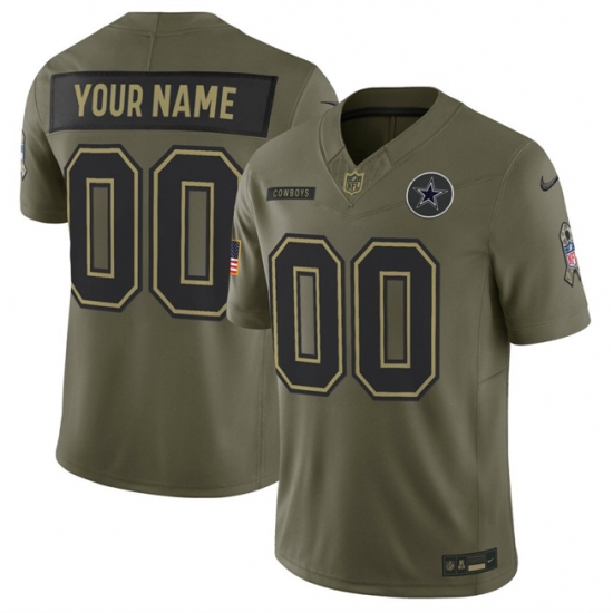 Men's Dallas Cowboys Active Player Custom Olive 2025 F.U.S.E. Salute to Service Limited Football Stitched Jersey - Ujersey