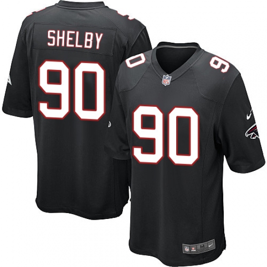 Men's Nike Atlanta Falcons #90 Derrick Shelby Game Black Alternate NFL Jersey - Ujersey