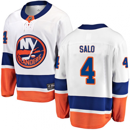 Men's New York Islanders #4 Robin Salo Fanatics Branded White Away Breakaway NHL Jersey - Ujersey