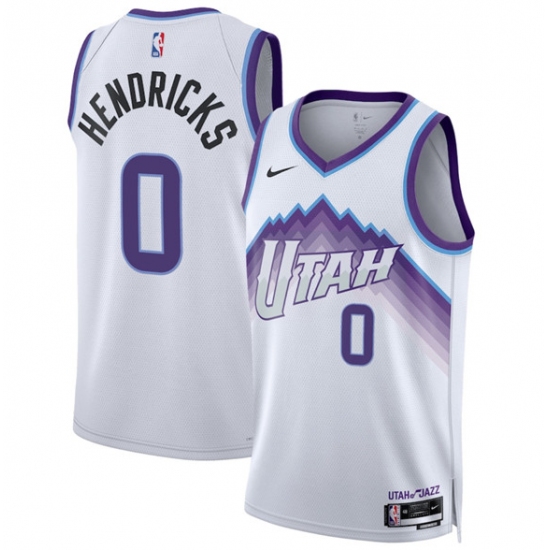 Men's Utah Jazz #0 Taylor Hendricks White 2025 Association Edition Stitched Basketball Jersey - Ujersey