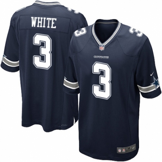 Men's Nike Dallas Cowboys #3 Mike White Game Navy Blue Team Color NFL Jersey - Ujersey