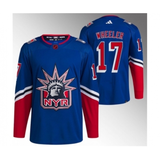 Men's New York Rangers #17 Blake Wheeler Blue Reverse Retro Stitched Jersey - Ujersey
