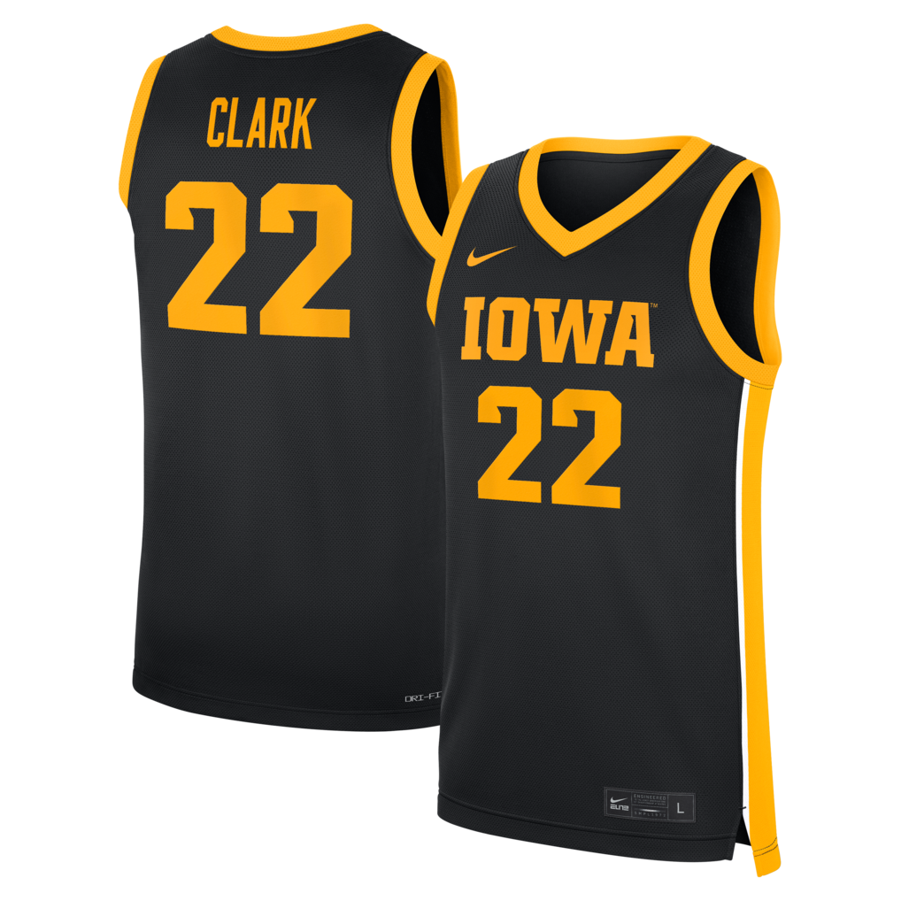 Men's Nike Caitlin Clark Black Iowa Hawkeyes Home Replica Basketball Jersey - Ujersey