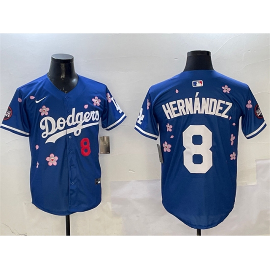 Men's Los Angeles Dodgers #8 Enrique Hernandez Royal 2025 Tokyo Series Limited Stitched Baseball Jersey - Ujersey