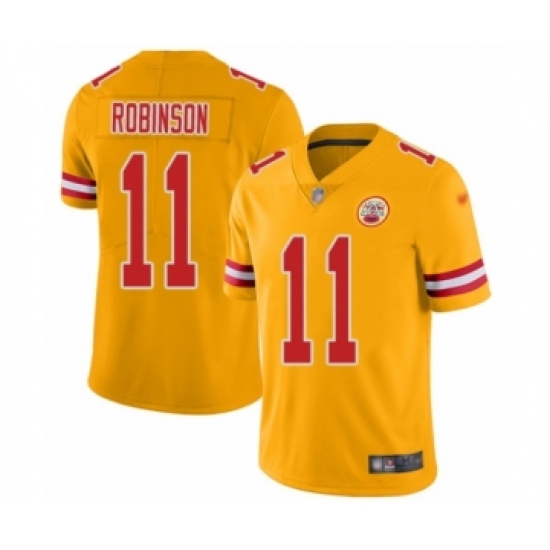 Youth Kansas City Chiefs #11 Demarcus Robinson Limited Gold Inverted Legend Football Jersey - Ujersey