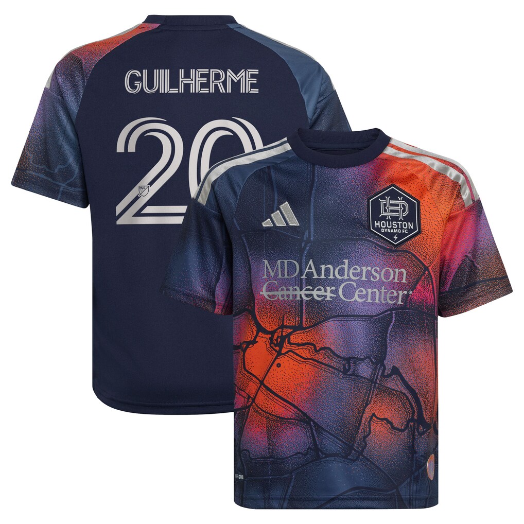 Youth Houston Dynamo FC Guilherme Augusto Vieira dos Santos adidas Blue 2026 Mission Control Replica Jersey - Ujersey